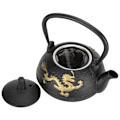 Miniatyrbillede 2 af 8: Jern tekande 0,3 L te-kedel med si Guld Dragemønster Desktop Ornamenter Simulering japansk stil
