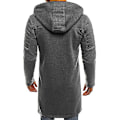 Miniatyrbild 2 av 4: Zip-Up Hooded Long Coat för Män L Grå