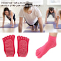 Pikkukuva 7 / 8: Pehmeä puuvillainen joogavarvassukat Liukumattomat hengittävät Pilates-sukat päivittäiset jalkojenhoitotarvikkeet (ruusunpunainen)