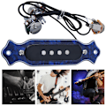Miniatyrbilde 4 av 6: Magnetisk pickup-krets for akustisk elektrisk gitar - ABS-hus, lydhull - 6 strenger (blå)
