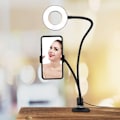 Pikkukuva 2 / 8: USB-käyttöinen säädettävä LED-täyttövalo Valokuvausvalo Puhelinteline Live-lähetykseen Musta
