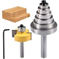 Miniatyrbillede 1 af 5: 1/4' Falset Router Bit med 6 Justerbare Lejer, Cementeret Carbid Notfræser, til Træbearbejdning og DIY Værktøj