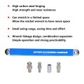 Miniatyrbillede 5 af 7: Højkulstofstål Offset Ratchet Spanner Extender Sæt med Adapter Socket - 1stk