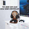 Miniatyrbilde 3 av 5: Hodetelefonstativ, Headsetholder Headsetstativ Hodetelefonholder Skrivebordsrydder, Multifunksjonelt Hodetelefonstativ i Tre Oppbevaringsstativ ZD B2