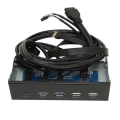 Miniatyrbillede 4 af 8: 5,25 tommer mediedashboard 2xUSB3.0 2xUSB2.0 1xType C 10 Gbps High Speed ​​Media Frontpanel til PC Desktop Chassis 2U3+2U2+TC