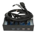 Miniatyrbillede 4 af 8: 5.25 Tommer Media Dashboard 2xUSB3.0 2xUSB2.0 1xType C 10Gbps Høj Hastighed Media Frontpanel til PC Desktop Kabinet 2U3+2U2+TC