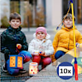 Pikkukuva 2 / 5: 10x Lyhtykepit Lasten Lyhtyihin St 40 Cm Sarjassa Lyhty Varsi Ja Valo Sähköinen Paristokäyttöinen Zekai 2Set