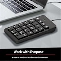 Pikkukuva 2 / 5: Langallinen numeronäppäimistö, USB 23 näppäimen numeronäppäimistö