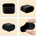 Miniatyrbild 4 av 4: Förpackning med 8 Ovala Mjuka PVC Stolsbensskydd 25 X 50 Mm (1\" X 2\"), Svart