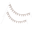 Miniatyrbillede 4 af 8: 2 stk. Trekant Banner Landlig Stil Hvide Hjerter Burlap Trekant Banner Træk Flag Bryllup Fødselsdagsfest Dekorationer