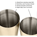 Miniatyrbillede 3 af 5: Rustfrit stål, robust og holdbar cocktail shaker kop bar hjem køkkenredskab (Titanium Golden)