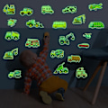 Miniatyrbild 4 av 5: Självlysande Lastbilsdekaler Byggarbetsplats Väggdekaler Tecknad Baby Pojke Väggdekaler Lastbil Bil Grävmaskin Dekorativa Väggdekaler Självlysande Bygg