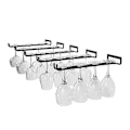 Miniatyrbillede 1 af 5: 5 stk. Stilkglas Vin Glas Opbevaringsstativ, Vægmonterbart Køkken Opbevaringsstativ, Sort, 11 tommer / 30 cm