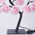 Miniatyrbild 7 av 8: LED bordslampa Bonsai-träd USB-trädlampa Jul sovrumsdekoration Bordsnattlampa Rosa 24 lampor Ros