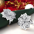 Miniatyrbillede 2 af 5: 12 stk. Blomster Rhinestone Servietringe Sæt Legering Hul Design Elegant Serviet Holdere til Hjem Decor
