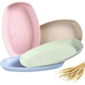 Pikkukuva 2 / 5: 28 cm vehnäolki-illallislautanen - Mikroaaltouunin kestävä lounaslautanen, uudelleenkäytettävä, ympäristöystävällinen, BPA-vapaa, kevyt, biohajoava, likaa hylkivä ja helppo