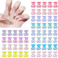 Miniatyrbillede 1 af 5: 60-delt 3D bjørneharpiks neglekunst dekorationer - 12 farver, krystalbjørne negleperler til manicure, DIY-pynt med glimmer