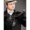 Pikkukuva 5 / 5: 1920-luvun miesten beige Gangster Flapper -asusarja, jossa Trilby-hattu, viikset ja joustavat henkselit