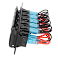 Miniatyrbillede 8 af 8: 5-knaps vippekontaktpanel 12V-24V dobbelt USB-oplader LED spændingsdisplay til/fra-kontakt til lastbil RV Yacht