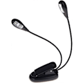 Miniatyrbillede 1 af 5: Musik Nodeholder Lampe Clip-on 2 Dobbelte Arme 4 LED Fleksibel