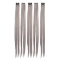 Miniatyrbilde 4 av 8: 5 stk rett hårstykke klips lys farge 21,65 tommer hårforlengelse hårpynt for Cosplay PartyGrey
