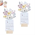 Pikkukuva 1 / 5: 2024 Bloomy Flowers Pöytäkalenteri, Luova Kukka-aiheinen Pöytäkalenteri, 2024 Kukka-teemainen Kalenteri, Joululahjat Uudenvuodenlahjat B 2kpl