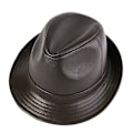 Pikkukuva 1 / 3: Miesten tummanruskea synteettinen nahkainen Trilby-hattu