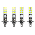 Miniatyrbilde 1 av 5: 4 stk. H1 6000K Super Hvite 80W LED-frontlyspærer Kit Tåkelys Kjørelys-B13