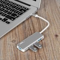 Miniatyrbild 2 av 2: 4-portars USB 3.0 Hub Splitter Aluminiumlegeringsskal Samtidig Användning Adapter För Bärbara Stationära Datorer