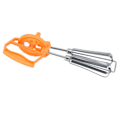 Miniatyrbillede 4 af 8: Æggepisker i rustfrit stål, plastik, håndsving, automatisk rotation, arbejdsbesparende manuel håndmixer til hjemmekøkken, madlavning, orange