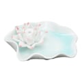 Miniatyrbilde 3 av 8: Røkelseholder i keramikk, blomsterform, hjemmedekorasjon, røkelsebrenner, oppsamlingsbrett, hvit