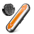 Pikkukuva 4 / 8: BK600 maastopyörä USB -lataus LED Langaton kaukosäädin Turvavaroitus Kääntyvä takavalo Polkupyörän pyöräilyvarusteetMusta puoli