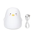 Miniatyrbillede 1 af 8: Silikon Farverig Sød Pingvin USB Opladning LED Nattelys Lampe til Soveværelse Sengekanten Hvid