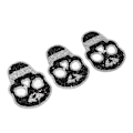 Miniatyrbilde 2 av 8: 3 stk jernlapper svart hodeskalle DIY-laging skinnende dekorative strassmaterial sy kule lapper for kjoler hatter