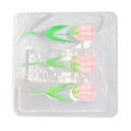 Miniatyrbilde 4 av 8: Dobbeltsidig fotoklips i akryl med tulipanmønster, multifunksjonell, gjennomsiktig papirholder for organisering, rosa
