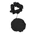 Miniatyrbillede 1 af 8: Drikkeovertræk Scrunchie Sæt Vandtæt Pulverforebyggelse Drikkebeskytter Overtræk Scrunchie til Kop Glas Sort