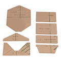 Miniatyrbillede 5 af 8: 7 stk. kortpakke akrylskabelon nøjagtig skærefjern gennemsigtig klar layout DIY akrylskabelon til gaver