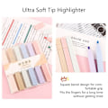 Miniatyrbilde 3 av 8: 6-farges highlightersett - myke highlighter-markeringspenner - estetiske pastellfarger - dagbokplanlegger - notater - kontor- og skoleartikler