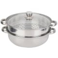 Miniatyrbillede 7 af 8: Køkkengrej i rustfrit stål 27 cm/11 tommer 2-lags dampkoger grydekoger Dobbelt kedel suppe dampende gryde