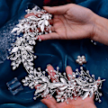 Miniatyrbilde 5 av 5: Bryllups-Hodebånd med Rhinestones - Hårtilbehør for Bryllup - Elegant Hårpynt for Kvinner og Jenter