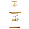 Miniatyrbild 1 av 5: 2-pack Ljusstake Roterande Värmeljushållare Ställ Snöflinga Julgran