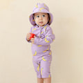 Miniatyrbillede 3 af 5: Børns solbeskyttende hurtigtørrende heldragt badedragt 2022 - Drenge & Piger Surf Suit 6-7 år pinkbird med hat