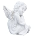Miniatyrbillede 4 af 8: Cherub Statue Syntetisk harpiks Materiale Dejlig stil hvid baby figurer til festdekorationer Cherub statue venstre