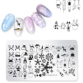 Miniatyrbild 5 av 7: 5 st jul nail art stämpel mallar DIY nail art plattor kit för hemmasalong användning