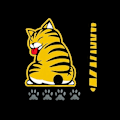 Miniatyrbillede 4 af 5: Sjov tegnefilmskat med bevægelig hale-sticker (Gul kat), Reflekterende visker-sticker til bilens bagrude, Reflekterende vinduesvisker-sticker, Bilform, Hale der logrer Ca