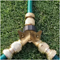 Miniatyrbillede 5 af 5: 3/4\" Hane Y Splitter, Messing Manifold Havehane Y Ventil 2 Vejs Messinghane Haveslange Splitter To Vejs Slangekobling