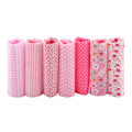 Miniatyrbillede 2 af 8: 7 stk. 25*25cm Bomuldsstof DIY Assorterede Kvadrater Forudskårne Sengelinned Kvarterer Bundt (Pink)