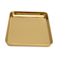 Miniatyrbilde 8 av 8: Rustfritt stål rektangulært brett flat bunn plate restaurant hjem Golden flat bunn brett