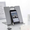 Miniatyrbillede 4 af 5: Metal Bogstøtte Læsebogholder Letvægts Bogstøtter Bærbare Lærebogsholdere Justerbar Stand Tablet Musik Bogstøtter & Holdere (Grå)