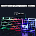 Miniatyrbild 8 av 8: USB speltangentbord och USB mus Combo LED-bakgrundsbelyst tangentbord Fast Hållbar Färgglad glödande spelmus Datortillbehör